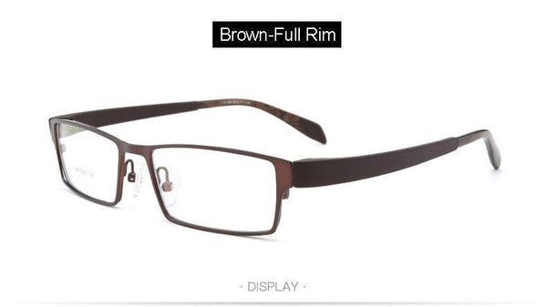 Planet Gates Brown Half-Rim Men Titanium Alloy Eyeglasses Frame for Men Eyewear Flexible Temples Legs IP Electroplating Alloy Material,4 Styles,4 Colors