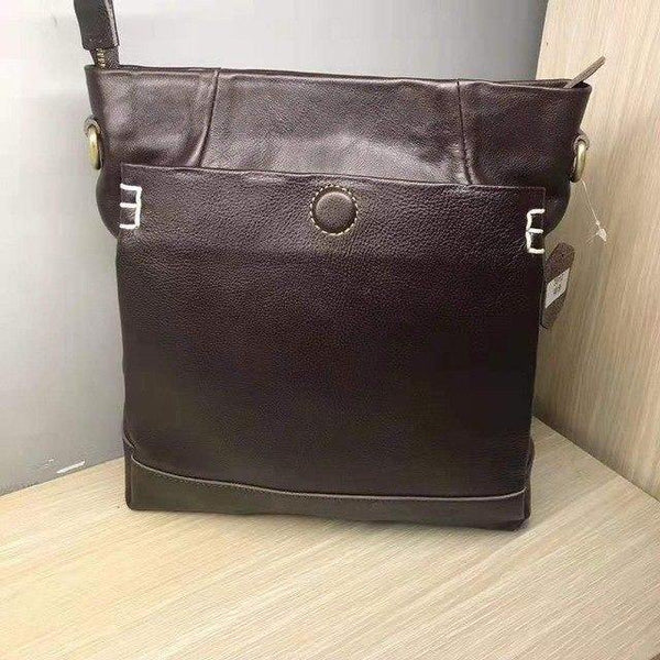Planet Gates brown Handmade leather men's shoulder messenger bag first layer cowhide retro vertical men's bag casual tide