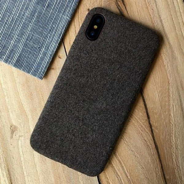 Planet Gates Brown / IX TOMKAS Linen Soft Cloth Case For iPhone X 6 7 8 Cases Luxury Cover Cotton Coque Phone Case For iPhone 6S 7 8 Plus Back Cover