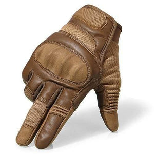 Planet Gates Brown / L / China Touchscreen PU Leather Motorcycle Hard Knuckle Full Finger Gloves Protective Gear Racing Biker Riding Motorbike Moto Motocross