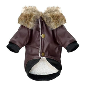 Planet Gates Brown / L Dog Clothes Leather Coat Winter Dog Jacket Coat For Small Dogs Pets Pug French Bulldog Schnauzer roupa cachorro