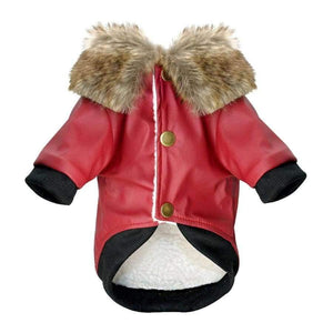 Planet Gates Brown / L Dog Clothes Leather Coat Winter Dog Jacket Coat For Small Dogs Pets Pug French Bulldog Schnauzer roupa cachorro