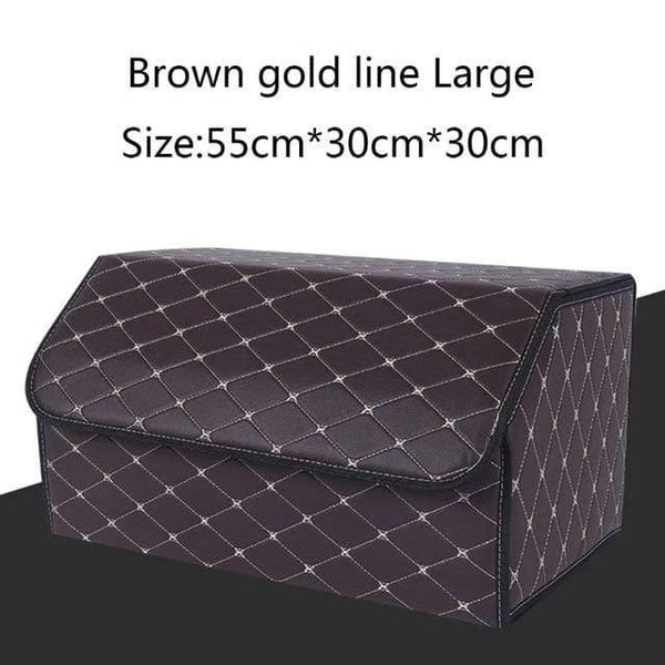 Planet Gates Brown L Multipurpose Collapsible Car Trunk Storage Organizer With Lid Portable Car Storage Box Car Trunk Organizer