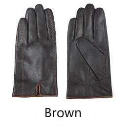 Planet Gates Brown / L Winter Men's Genuine Leather Gloves  New Brand Touch Screen Gloves Fashion Warm Black Gloves Goatskin Mittens GSM012