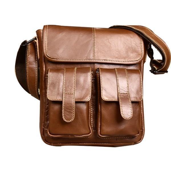 Planet Gates Leather Men Bags Fashion Male Messenger Bag Men's Small Briefcase Man Casual Crossbody Bags Shoulder Handbag