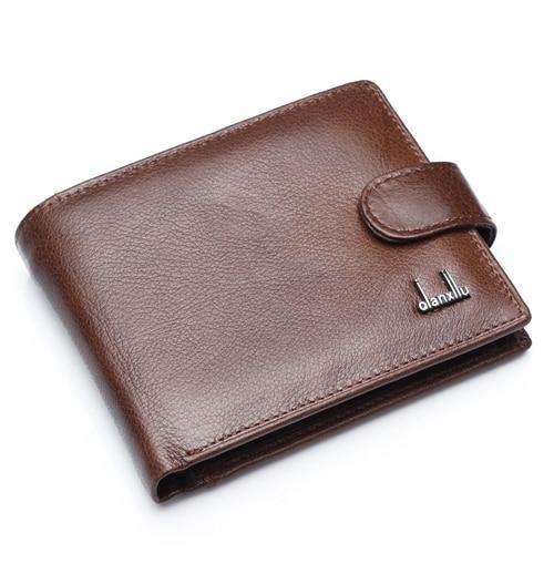 Planet Gates Brown Leather Men Wallets With Coin Pocket Brown Wallet Purse Male High Quality wholesale price