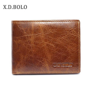 Planet Gates Brown Leather Wallet Men Short Leather Purse Fashion Design Small Wallets Men  Coin Purses  for Man Card Holder