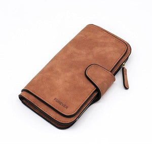 Planet Gates brown Leather Women Wallets High Quality Designer Zipper Long Wallet Women Card Holder Ladies Purse Money Bag Carteira Feminina