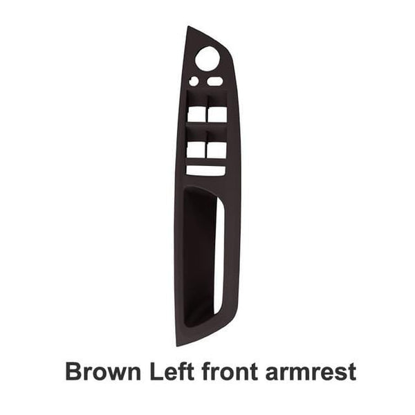 Planet Gates Brown left front Armrest Car Left Front Driver's Seat LHD Interior Door Handle Inner Panel Pull Trim Cover for BMW E70 E71 E72 X5 X6 2007-2014