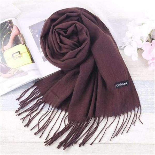 Planet Gates Brown Luxury Brand Scarf Unisex 2018 Female Male Best Quality Wool Cashmere Scarf Pashmina Tassels Women Men Wrap Shawl S-11