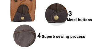 Planet Gates brown / M Leather Gloves Male Breathable Fashion Classic Goatskin Unlined Thin Spring Summer Driving Mittens