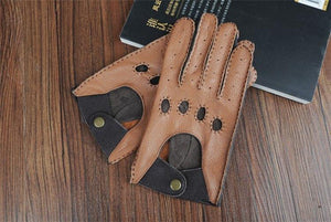 Planet Gates brown / M Leather Gloves Male Breathable Fashion Classic Goatskin Unlined Thin Spring Summer Driving Mittens