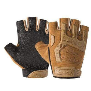 Planet Gates Brown / M Men Outdoor Short Fingerless Gloves Soft Rubber Protective Pad Sports Army Military Tactical Airsoft Shooting Hunting