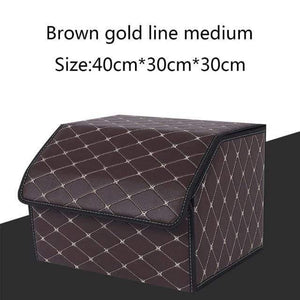 Planet Gates Brown M Multipurpose Collapsible Car Trunk Storage Organizer With Lid Portable Car Storage Box Car Trunk Organizer