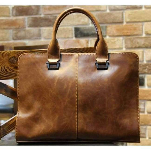 Planet Gates Brown Men briefcase new soft leather handbags men's casual bag shoulder messenger bag Crossbody Bags Man Laptop Computer Case 13