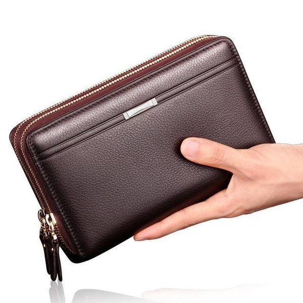 Planet Gates Brown Men Purse Male Purse Men's Wallet Clutch Wallets Men Handy Bag Business Wallet Coins Multi-bit High Capacity Purses