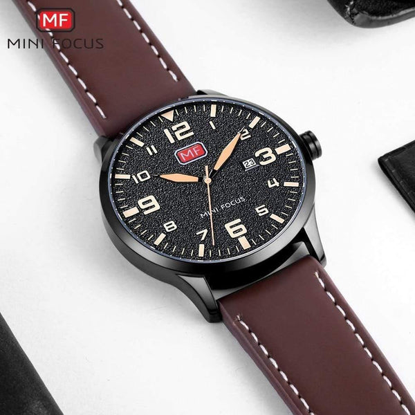Planet Gates Brown Men's Wristwatch Quartz Wrist Watch Men Waterproof Brown Leather Strap Fashion Watches Relogio Masculino