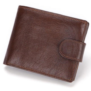 Planet Gates Brown Men Wallet Genuine Leather Short Coin Purse Fashion Hasp Wallet For Male Portomonee with Card Holder Photo Holder