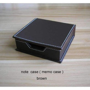 Planet Gates brown note case PU leather wood multifonctional desk stationery organizer pen holder memo holder note case cute office desktop accessories K250