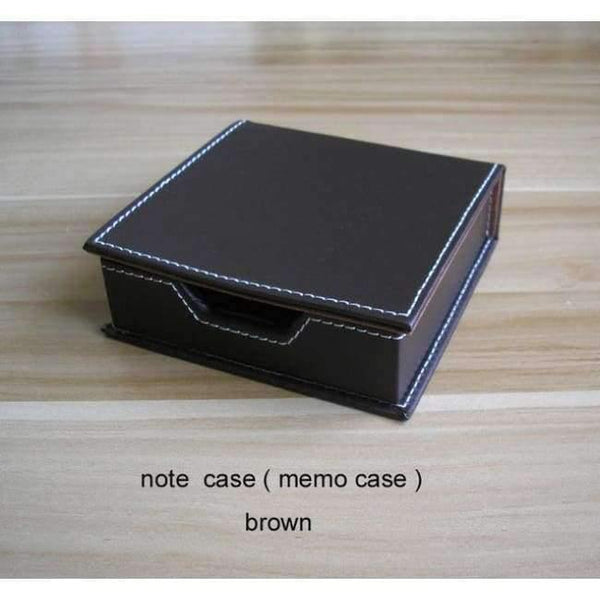 Planet Gates brown note case PU leather wood multifonctional desk stationery organizer pen holder memo holder note case cute office desktop accessories K250