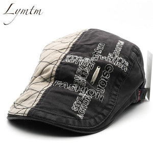 Planet Gates Brown / One Size Men High Quality Retro Adult Berets  Embroidery Striped Khaki Army green Black Cabbie