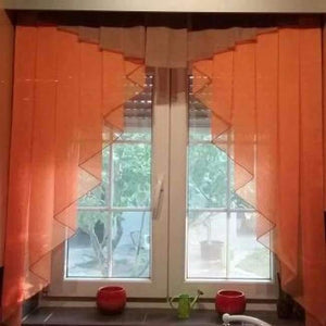 Planet Gates Brown Orange / W100 X L100CM 11 colors Fashion Pleated Roman Curtain Design Stitching Colors Tulle Balcony Kitchen Window Curtain Blind 1pc
