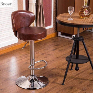 Planet Gates Brown Original Modern Genuine Leather Bar Stool Brown Or Beige White Natural Cowhide Bar Chair Set Classic Adjustable Bar Stools