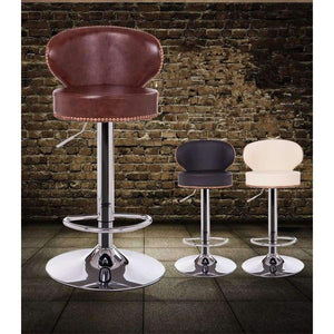 Planet Gates Brown Original Modern Genuine Leather Bar Stool Brown Or Beige White Natural Cowhide Bar Chair Set Classic Adjustable Bar Stools