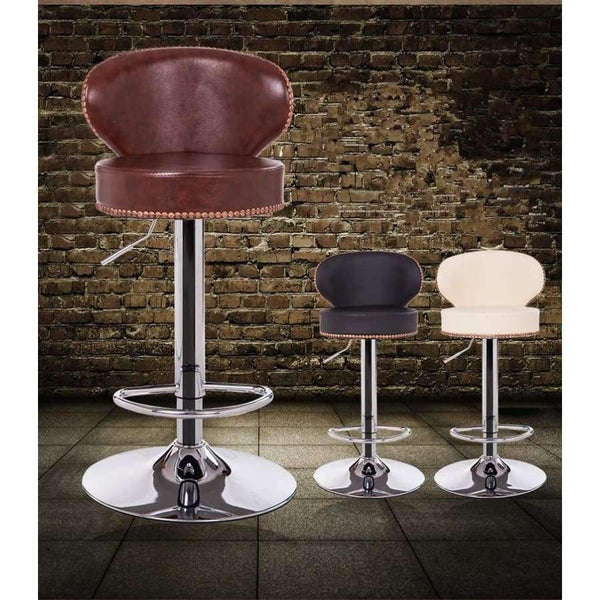 Planet Gates Brown Original Modern Genuine Leather Bar Stool Brown Or Beige White Natural Cowhide Bar Chair Set Classic Adjustable Bar Stools