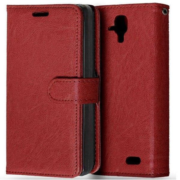 Planet Gates Brown Phone Bag For Lenovo A 536 Skin Wallet Book Style Stand PU Leather Cover Flip Case For Lenovo A536 With Card Holder&Phone Frame