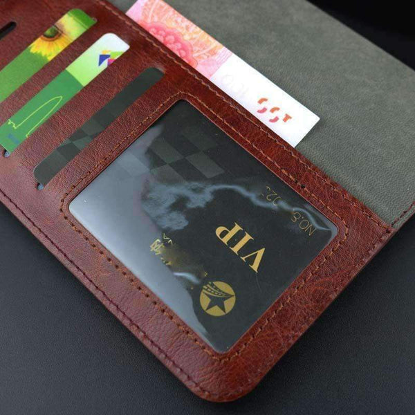 Planet Gates brown / PU Leather Case Wallet Leather Card Slots Case Luxury Flip Mobile Phone Case Cover For Huawei P8 Lite 2017 KS0068