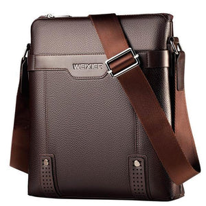 Planet Gates Brown PU Leather Men Messenger Bags Casual Crossbody Bag Business Men's Handbag Bags for gift Men's Small Briefcase