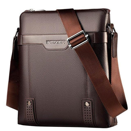 Planet Gates Brown PU Leather Men Messenger Bags Casual Crossbody Bag Business Men's Handbag Bags for gift Men's Small Briefcase