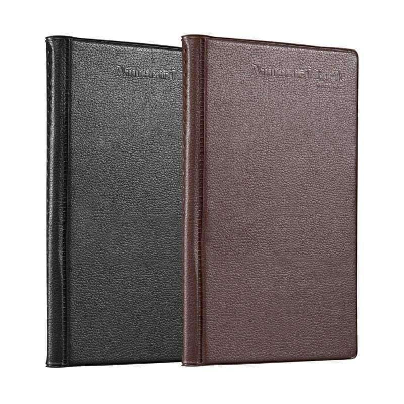 Planet Gates Brown PVC Leather Business Card Holder Journal Name Card Book Office Supplies Brown Black 180 Pieces