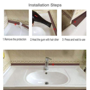 Planet Gates Brown PVC Waterproof Mildew Proof Adhesive Tape Kitchen Sink Tape Joint Crevice Sticker Corner Line Sticking Strip