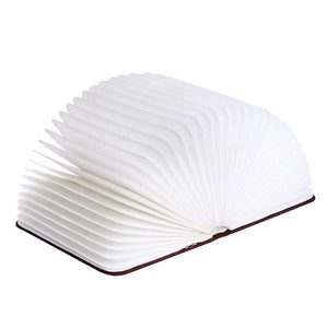 Planet Gates Brown Red Dropship USB Rechargeable LED Foldable Pages Wooden Book Shape Desk Lamp Nightlight Book Lights for Home Decor Warm White Light