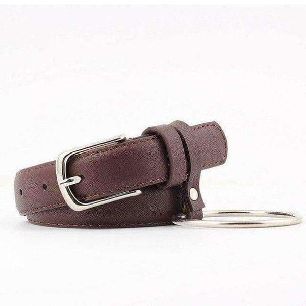 Planet Gates Brown ring / 95cm Belts Women high quality Alloy buckle fashion students jeans  belts brown leather black strap belt women