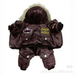 Planet Gates Brown / S / China Winter Warm Thick For Large Small Dog Pet Clothes Padded Hoodie Jumpsuit Pants Apparel XS-5XL Hot New Arrival  Free Shipping