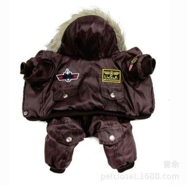 Planet Gates Brown / S / China Winter Warm Thick For Large Small Dog Pet Clothes Padded Hoodie Jumpsuit Pants Apparel XS-5XL Hot New Arrival  Free Shipping