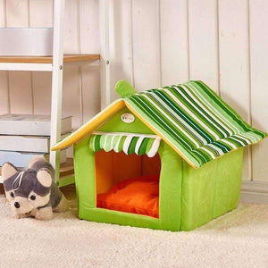 Planet Gates Brown / S Fashion Striped Removable Cover Mat Dog House Dog Beds For Small Medium Dogs Pet Products House Pet Beds for Cat