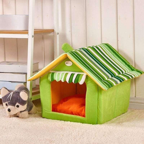 Planet Gates Brown / S Fashion Striped Removable Cover Mat Dog House Dog Beds For Small Medium Dogs Pet Products House Pet Beds for Cat
