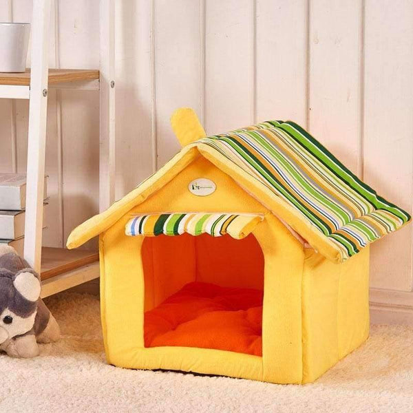 Planet Gates Brown / S Fashion Striped Removable Cover Mat Dog House Dog Beds For Small Medium Dogs Pet Products House Pet Beds for Cat