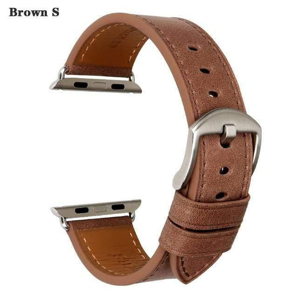 Planet Gates Brown S / For Apple Watch 38mm Leather Watch Strap Replacement For Apple Watch Band 44mm 40mm 42mm 38mm Series 4 3 2 1 iWatch Watchband