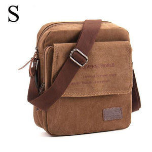 Planet Gates brown-S Men Casual Messenger Bag High Quality Canvas Shoulder Bags For men Business Travel Crossbody Bag