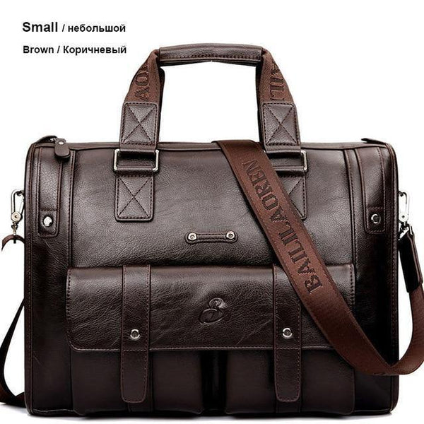 Planet Gates Brown Samll / (30cm<Max Length<50cm) Man Bag Leather Black Briefcase Men Business Handbag Messenger Bags Male Vintage Men's Shoulder Bag Large Capacity