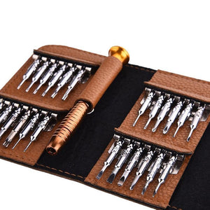 Planet Gates Brown Screwdriver Set 25 in 1 Electronic Torx Screwdriver Opening Repair Tools Kit for iPhone Camera Watch Tablet PC