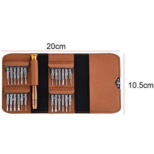 Planet Gates Brown Screwdriver Set 25 in 1 Electronic Torx Screwdriver Opening Repair Tools Kit for iPhone Camera Watch Tablet PC