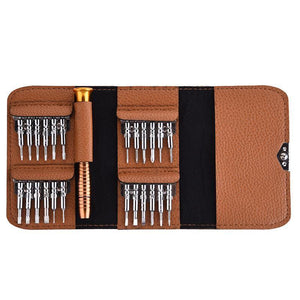 Planet Gates Brown Screwdriver Set 25 in 1 Electronic Torx Screwdriver Opening Repair Tools Kit for iPhone Camera Watch Tablet PC
