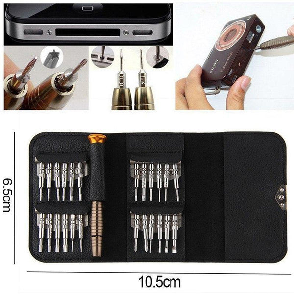 Planet Gates Brown Screwdriver Set 25 in 1 Electronic Torx Screwdriver Opening Repair Tools Kit for iPhone Camera Watch Tablet PC