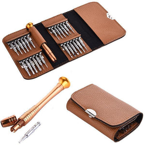 Planet Gates Brown Screwdriver Set 25 in 1 Electronic Torx Screwdriver Opening Repair Tools Kit for iPhone Camera Watch Tablet PC